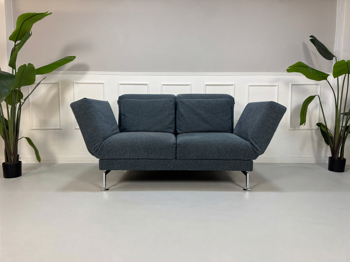 Brühl Moule Small Zweisitzer Sofa Stoff Blau Schlafffunktion – Ansicht 1