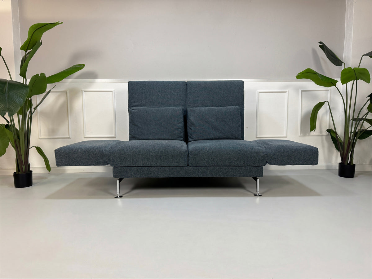 Brühl Moule Small Zweisitzer Sofa Stoff Blau Schlafffunktion – Ansicht 4