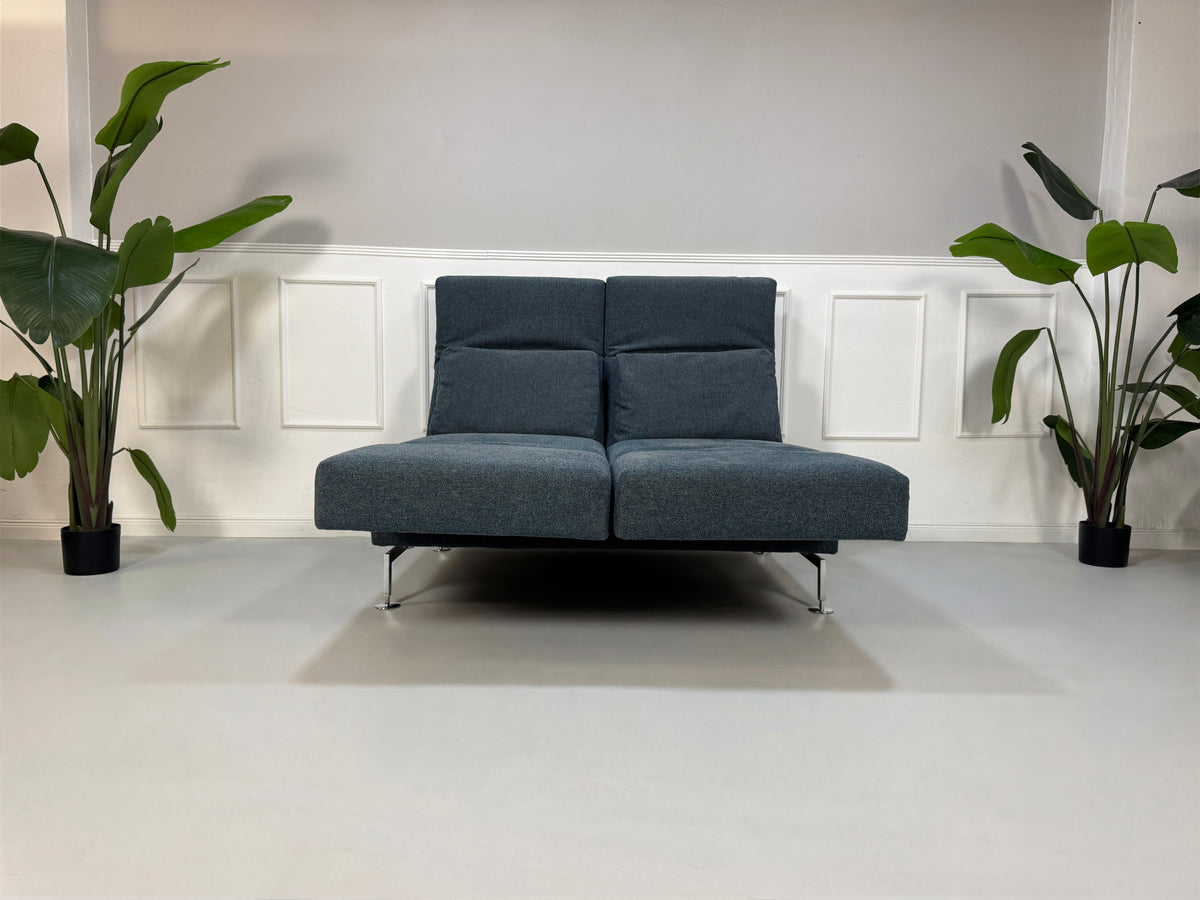 Brühl Moule Small Zweisitzer Sofa Stoff Blau Schlafffunktion – Ansicht 3