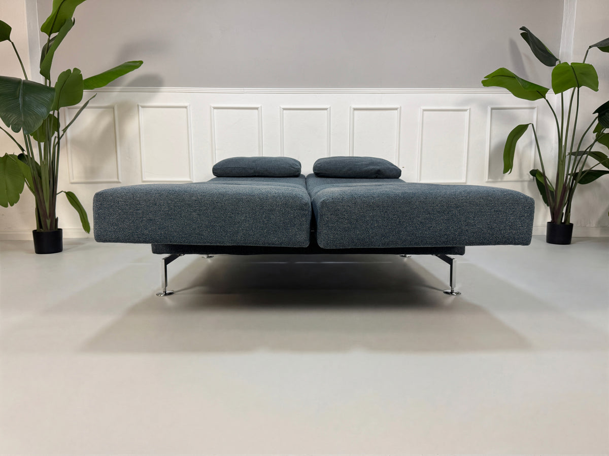 Brühl Moule Small Zweisitzer Sofa Stoff Blau Schlafffunktion – Ansicht 2