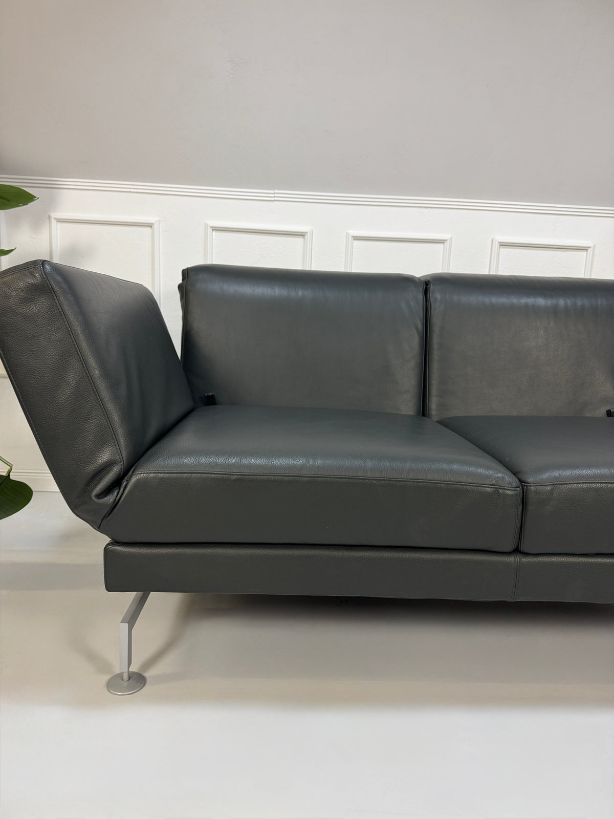 Brühl Moule Zweisitzer Sofa Leder Grau Schlaffunktion Multifunktional – Ansicht 5