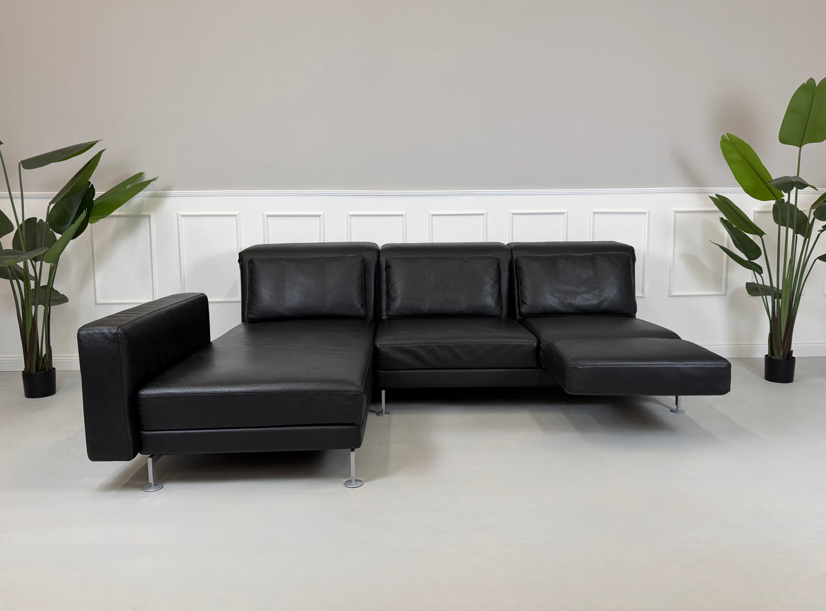 Brühl Moule Ecksofa Leder Sofa Schlaffunktion Schwarz Jumbo – Ansicht 4