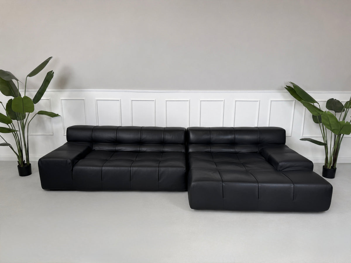 B&B Italia Tufty Time Designer Viersitzer Sofa Couch Leder Schwarz – Ansicht 1