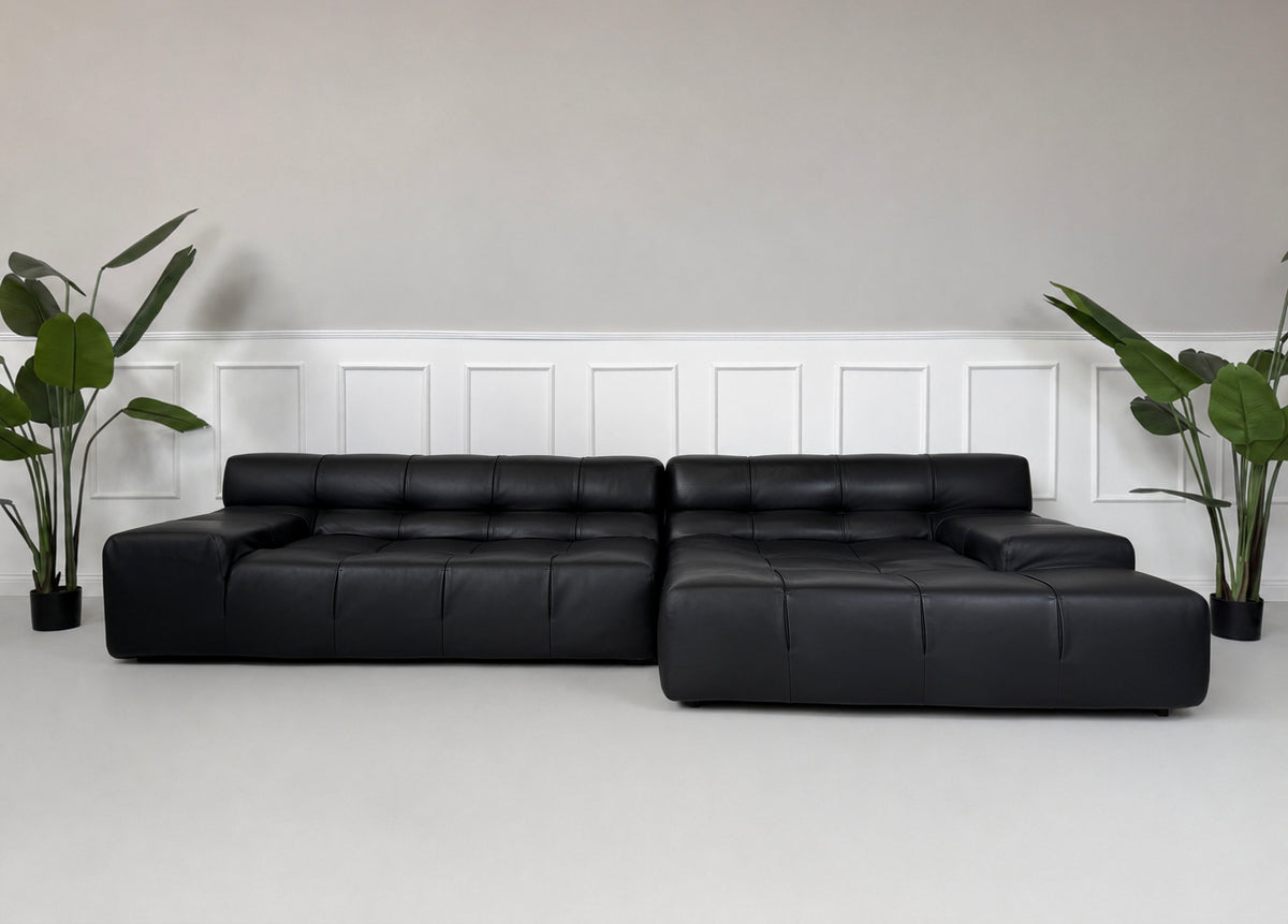 B&B Italia Tufty Time Designer Viersitzer Sofa Couch Leder Schwarz – Ansicht 2