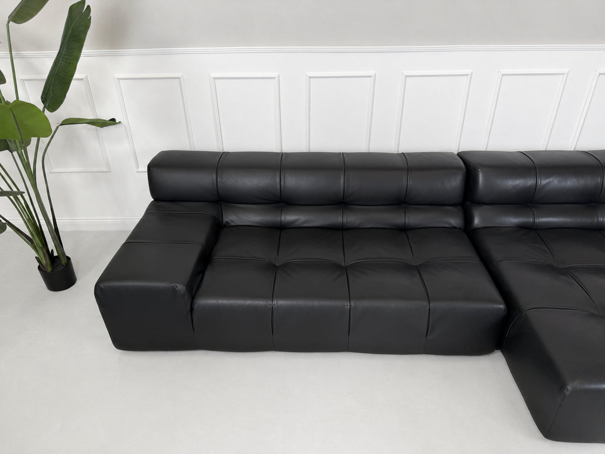 B&B Italia Tufty Time Designer Viersitzer Sofa Couch Leder Schwarz – Ansicht 4