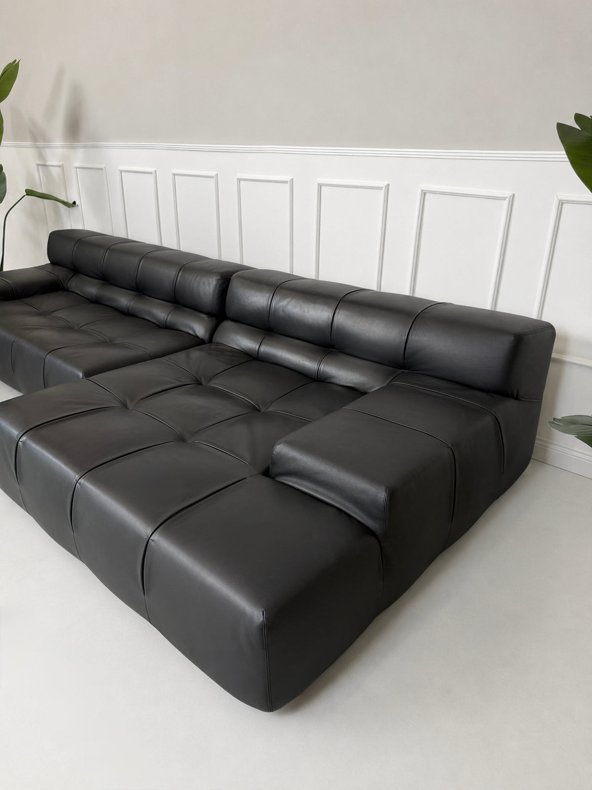B&B Italia Tufty Time Designer Viersitzer Sofa Couch Leder Schwarz – Ansicht 6