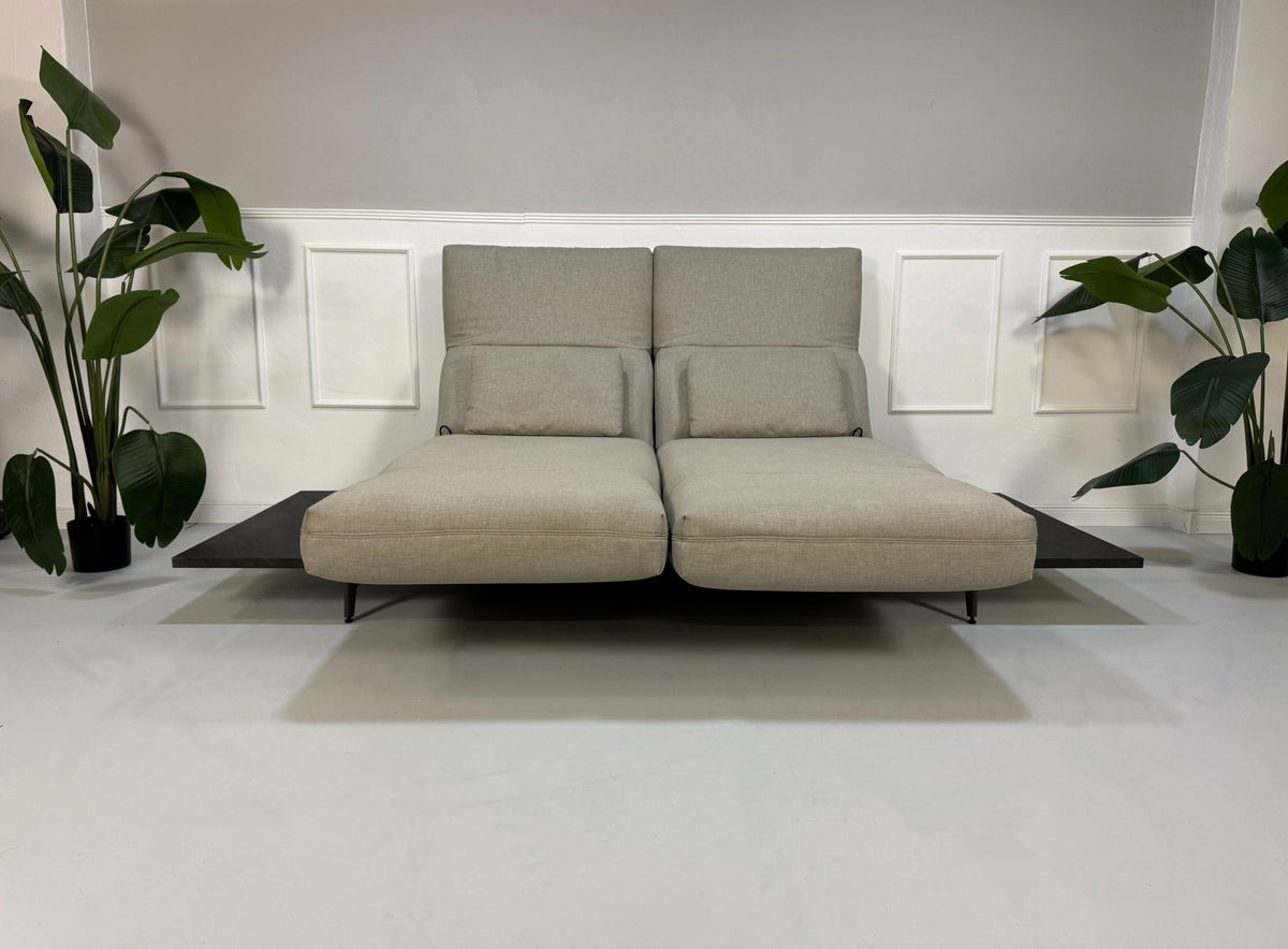Rolf Benz Aura Zweisitzer Sofa Beige Stoff Couch Relaxfunktion – Ansicht 4