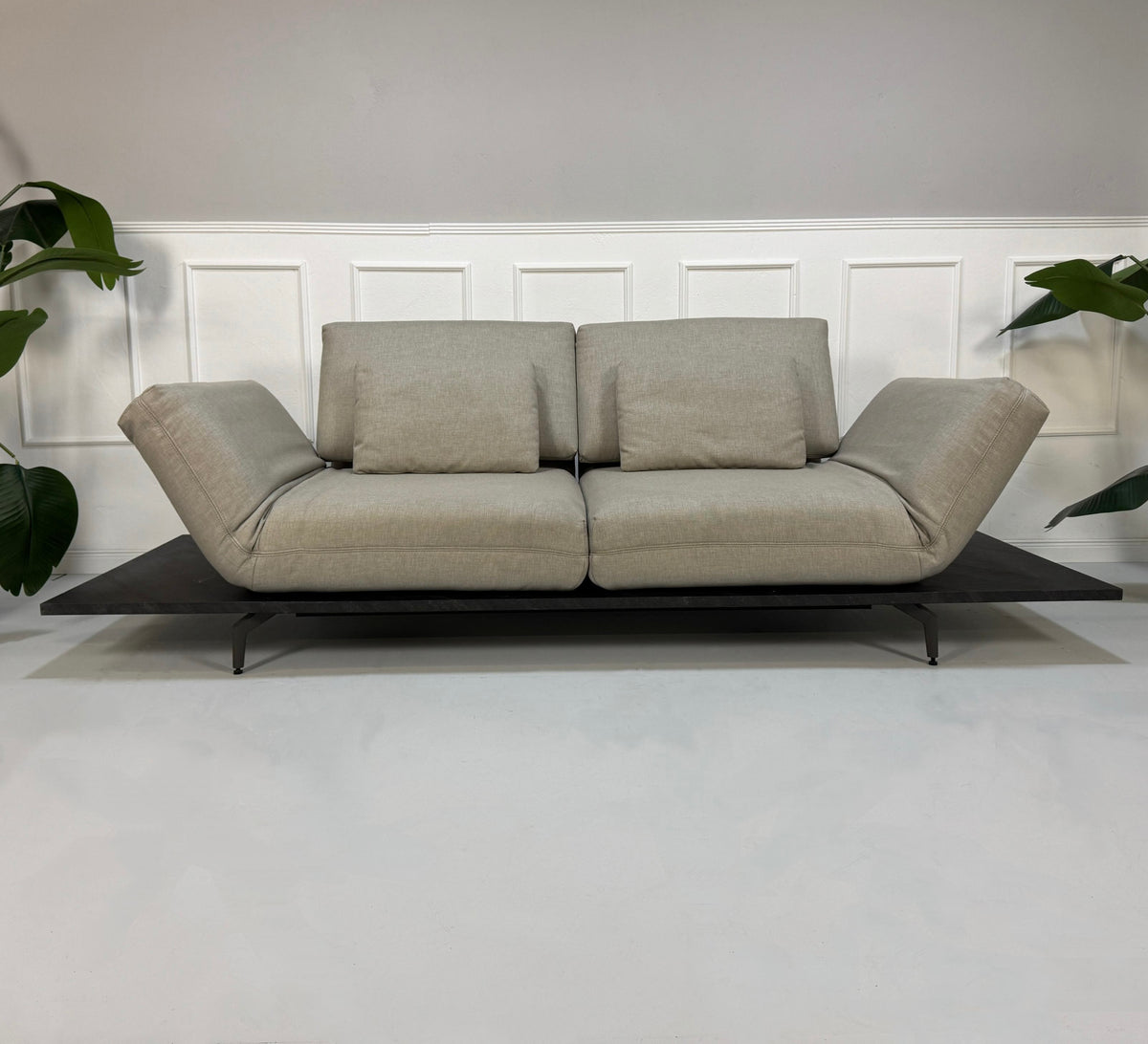 Rolf Benz Aura Zweisitzer Sofa Beige Stoff Couch Relaxfunktion – Ansicht 1