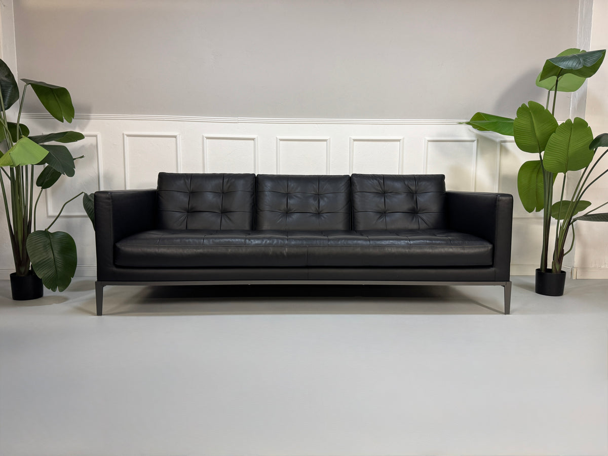 B&B Italia AC Lounge Citterio Dreisitzer Sofa Schwarz Leder – Ansicht 1