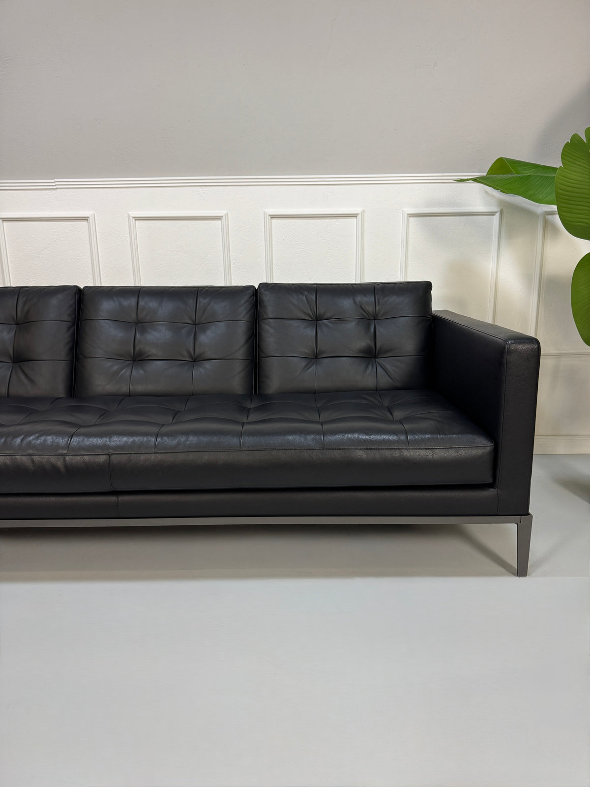B&B Italia AC Lounge Citterio Dreisitzer Sofa Schwarz Leder – Ansicht 3