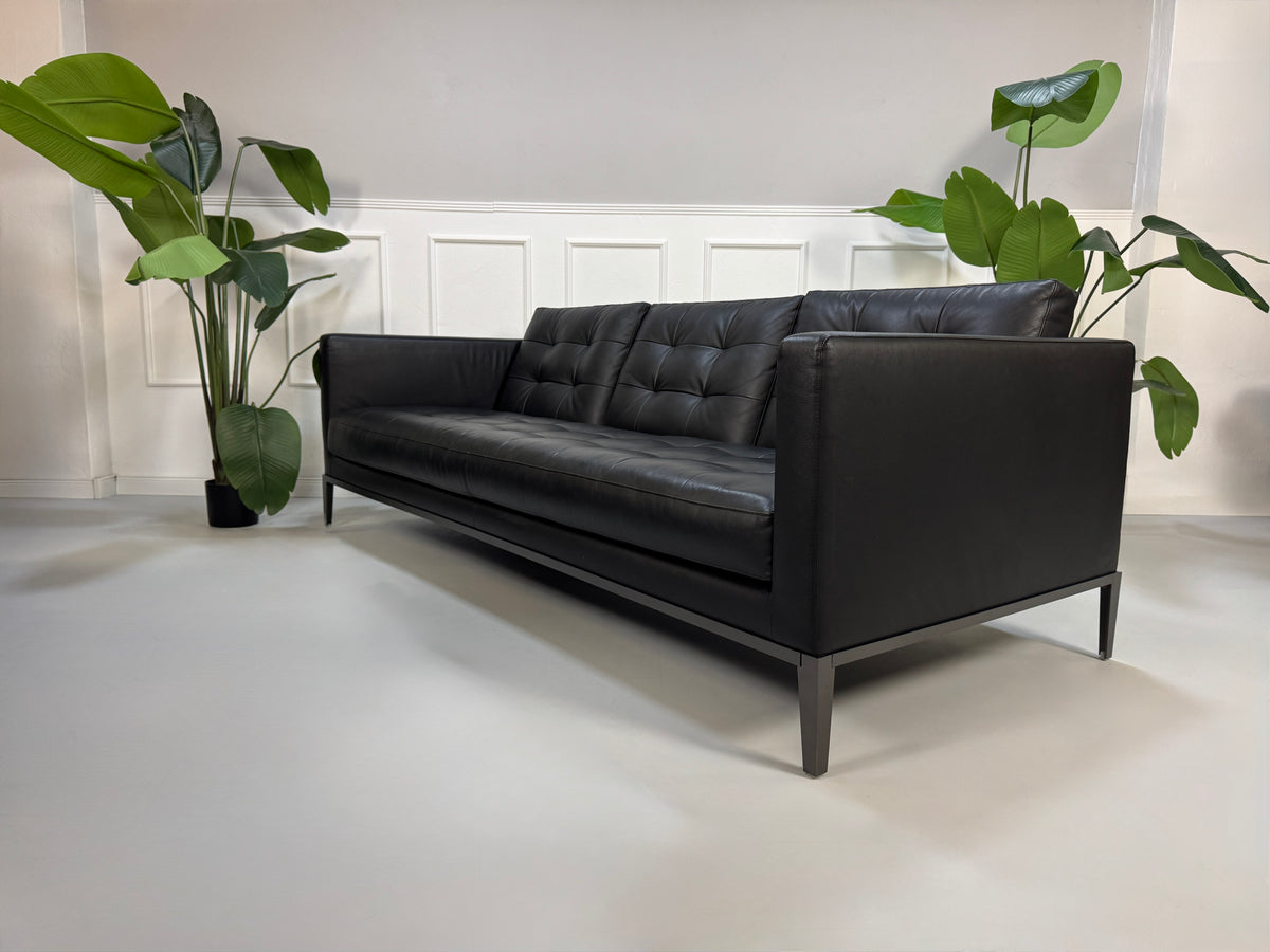 B&B Italia AC Lounge Citterio Dreisitzer Sofa Schwarz Leder – Ansicht 4