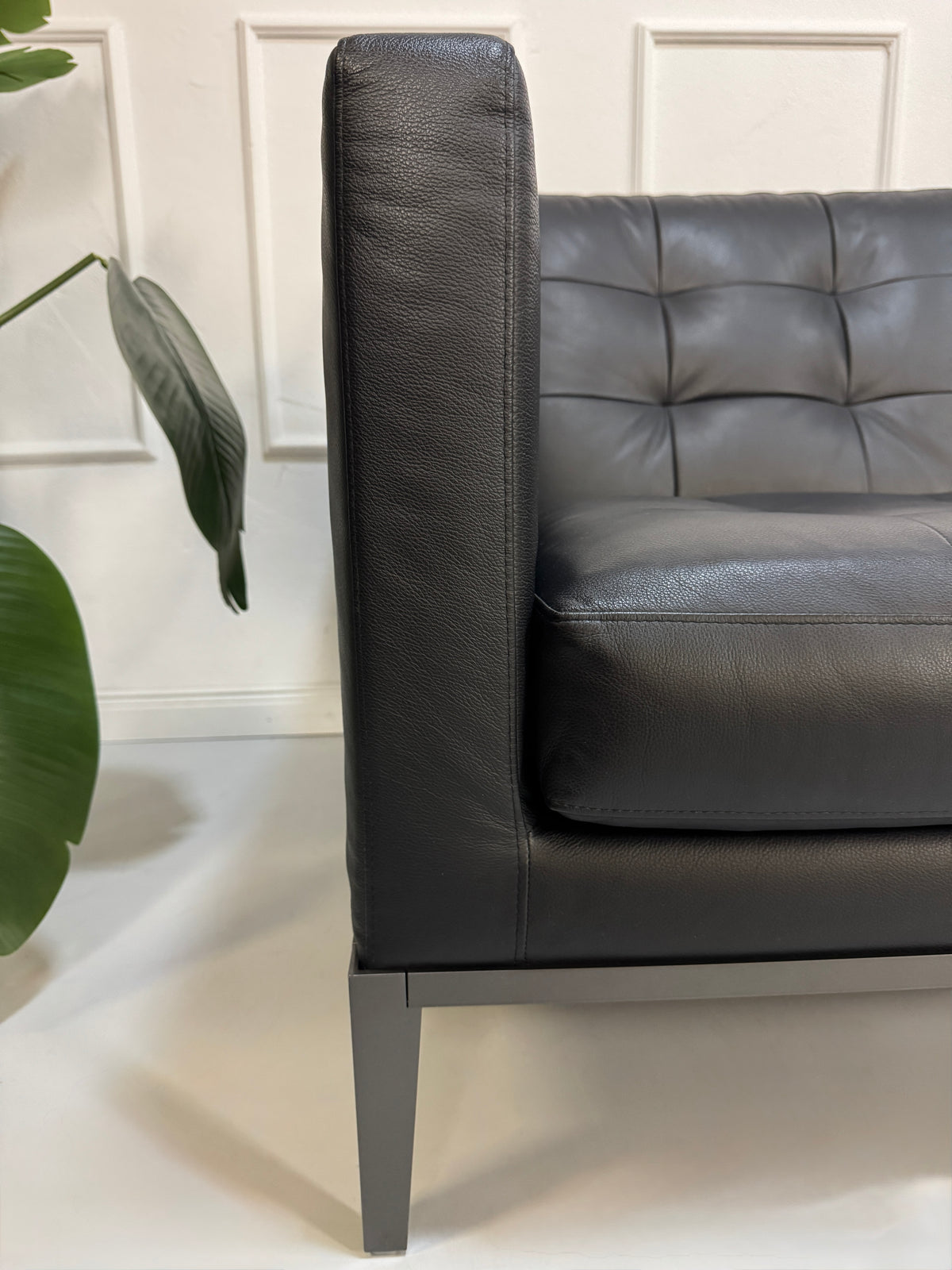 B&B Italia AC Lounge Citterio Dreisitzer Sofa Schwarz Leder – Ansicht 5