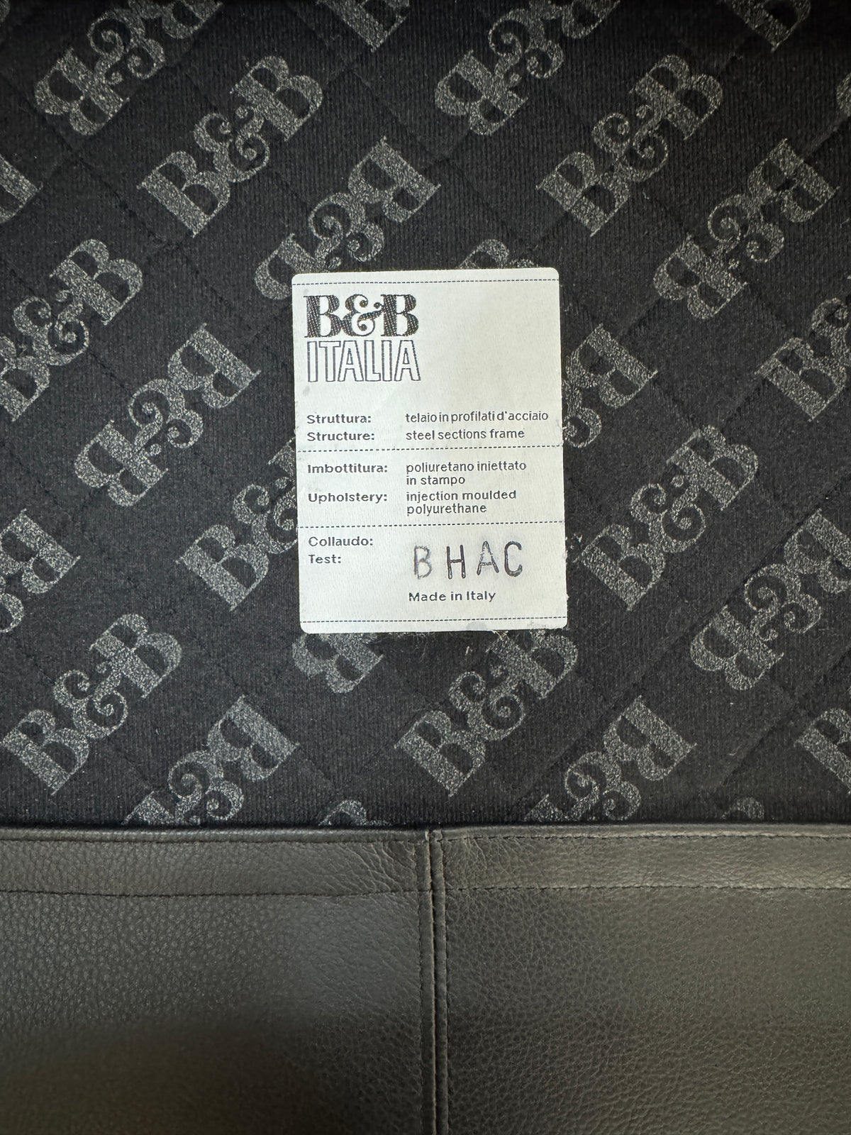 B&B Italia AC Lounge Citterio Dreisitzer Sofa Schwarz Leder – Ansicht 6