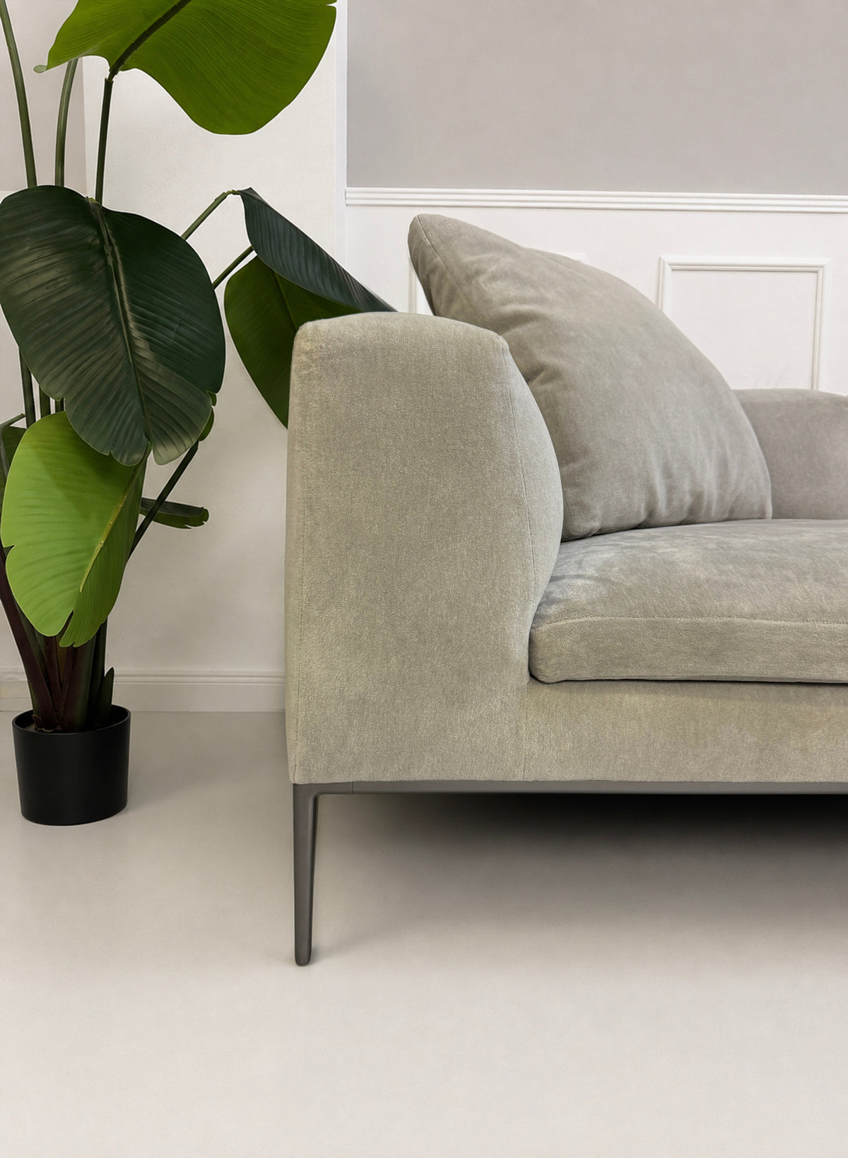 B&B Italia Michel Ecksofa Garnitur Stoff Samt Grau – Ansicht 3