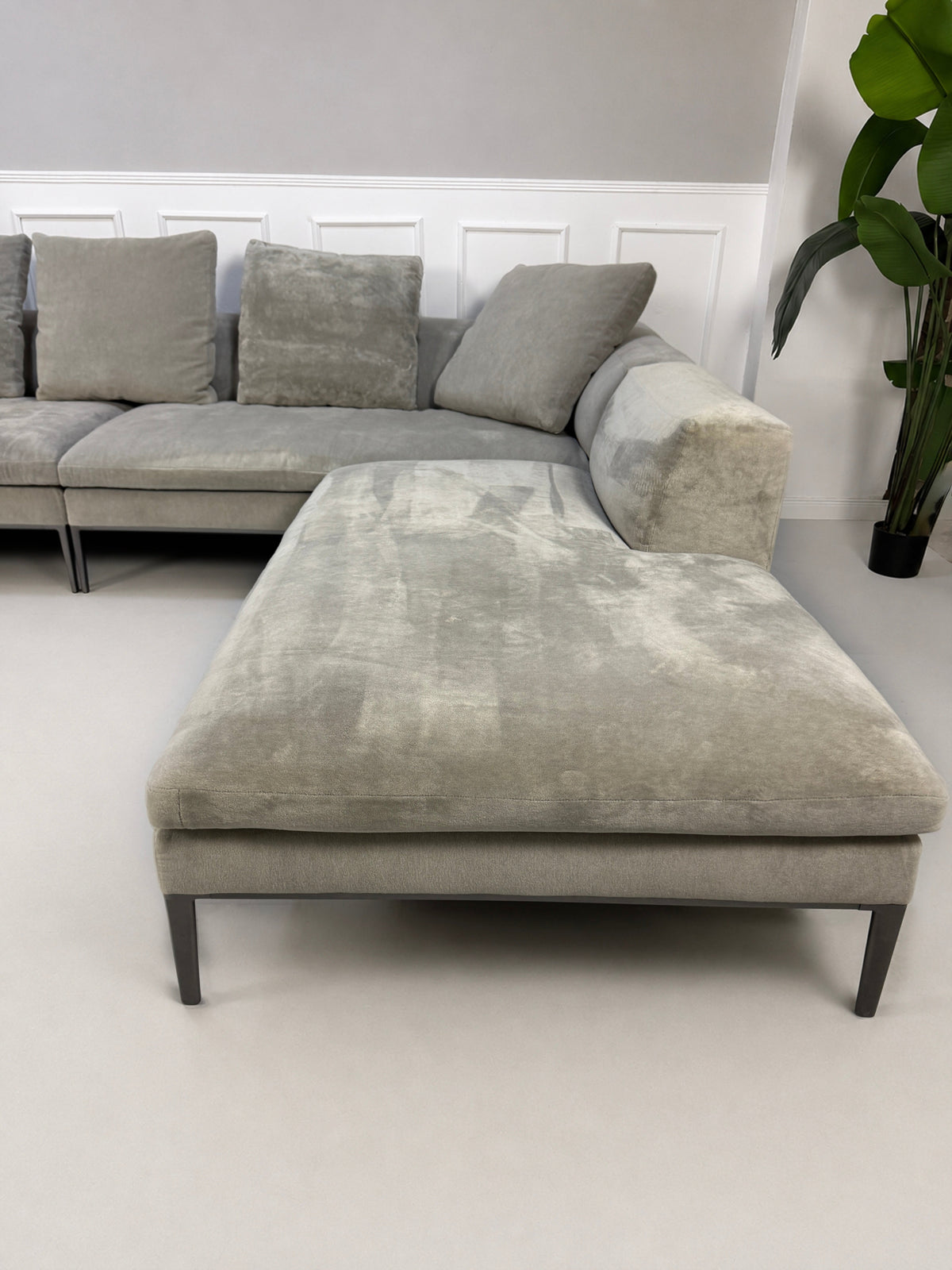 B&B Italia Michel Ecksofa Garnitur Stoff Samt Grau – Ansicht 6