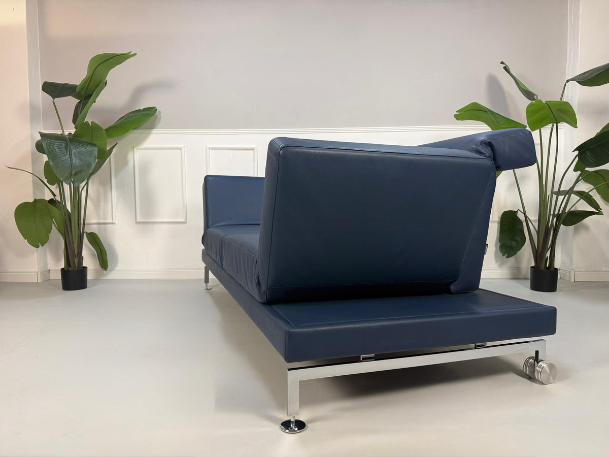 Brühl Moule Large Zweisitzer Sofa Leder Blau Schlafsofa Schlaffunktion – Ansicht 4