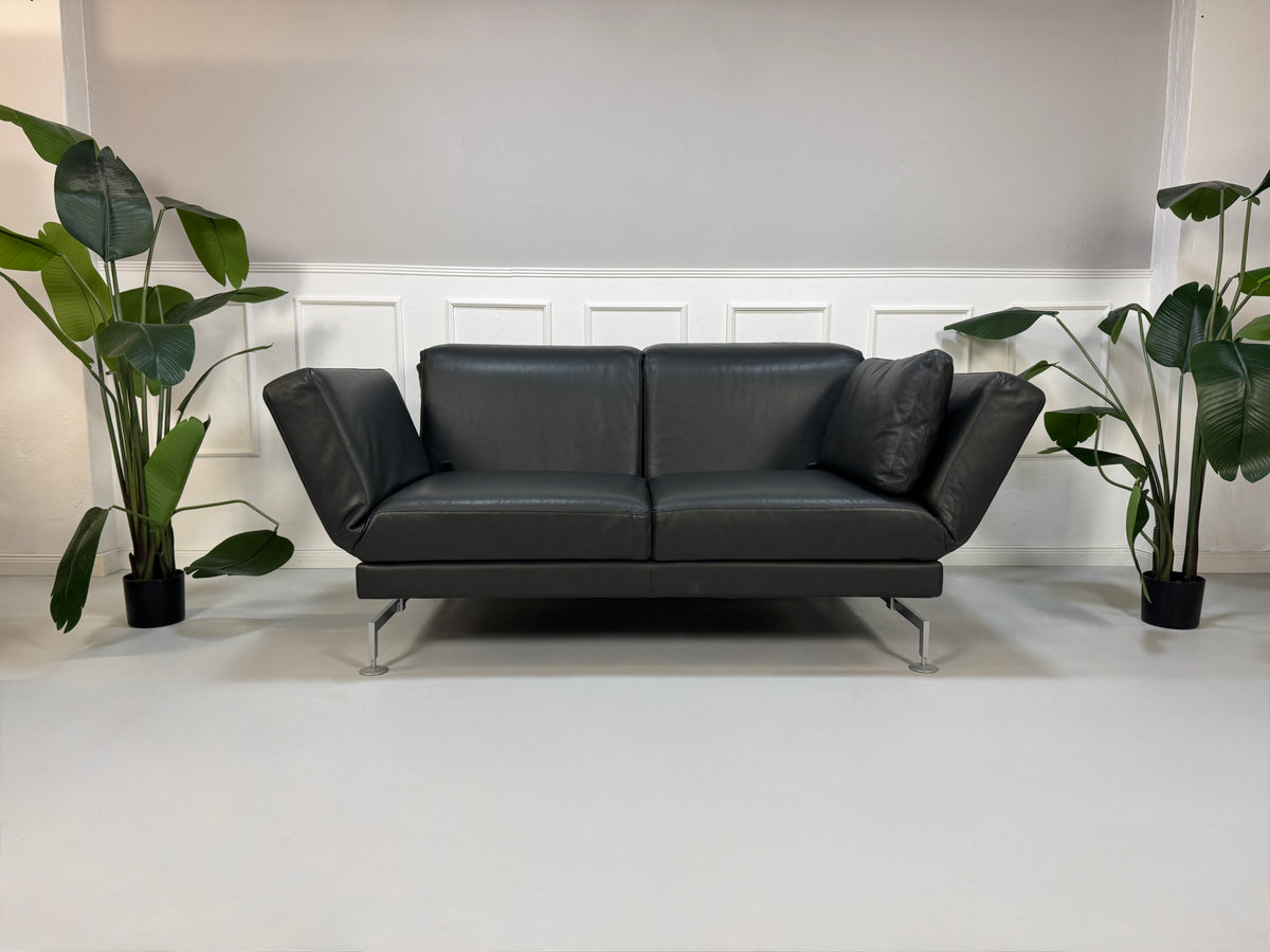 Brühl Moule Zweisitzer Sofa Leder Grau Schlaffunktion Multifunktional – Ansicht 3