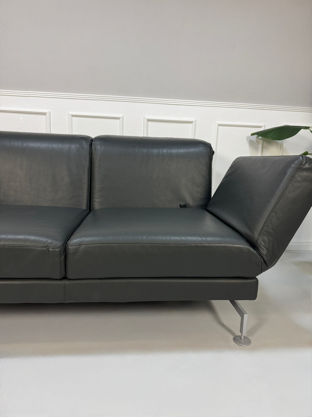 Brühl Moule Zweisitzer Sofa Leder Grau Schlaffunktion Multifunktional – Ansicht 6