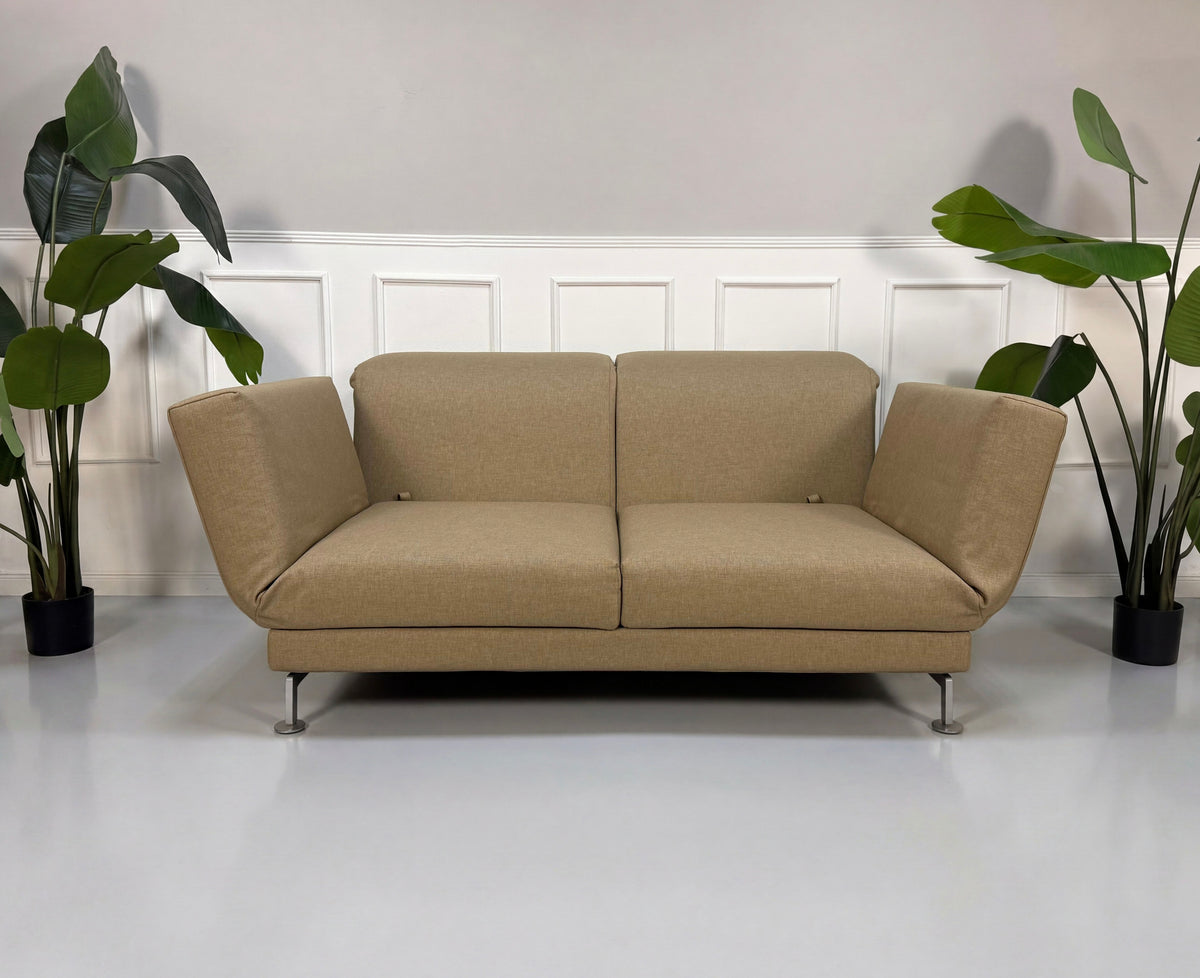 Brühl Moule Zweisitzer Sofa Beige Sand Schlafsofa Designer Couch – Ansicht 1
