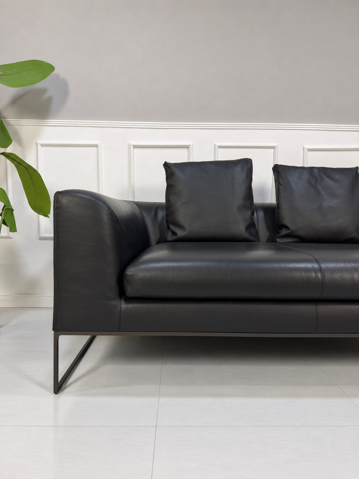 COR Mell Sofa Zweisitzer Leder Schwarz – Ansicht 2
