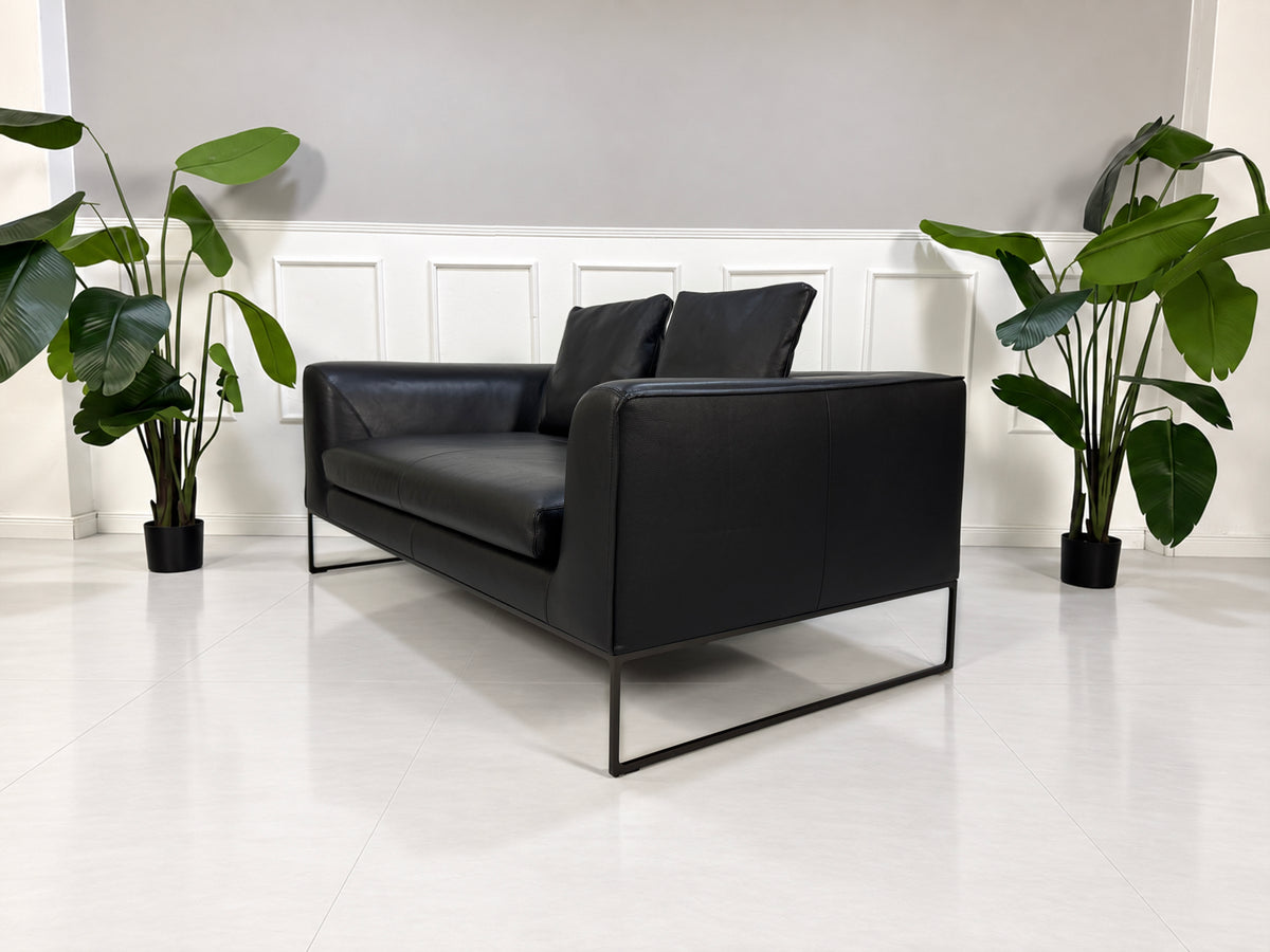 COR Mell Sofa Zweisitzer Leder Schwarz – Ansicht 4