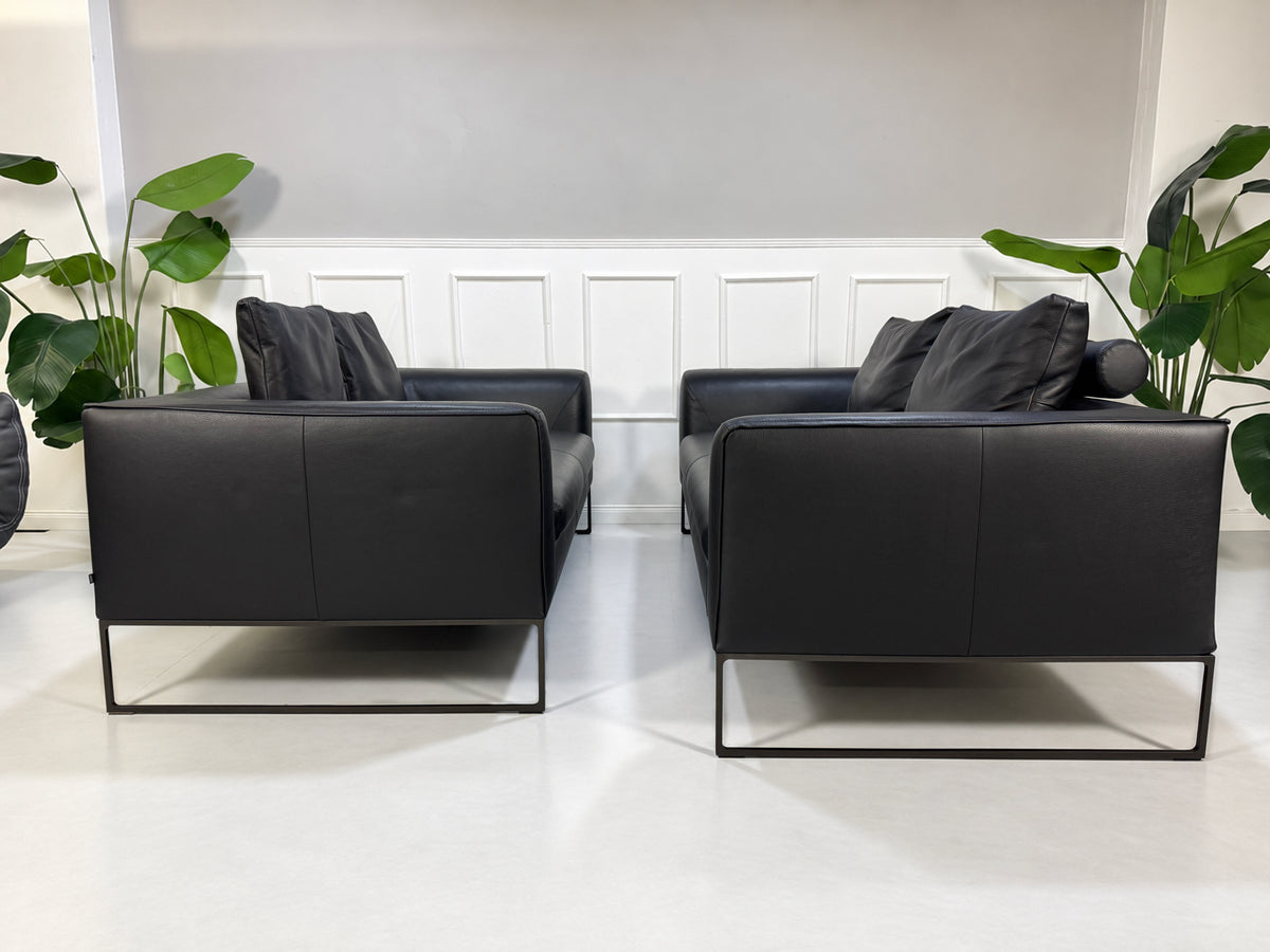 COR Mell Sofa Zweisitzer Leder Schwarz – Ansicht 7