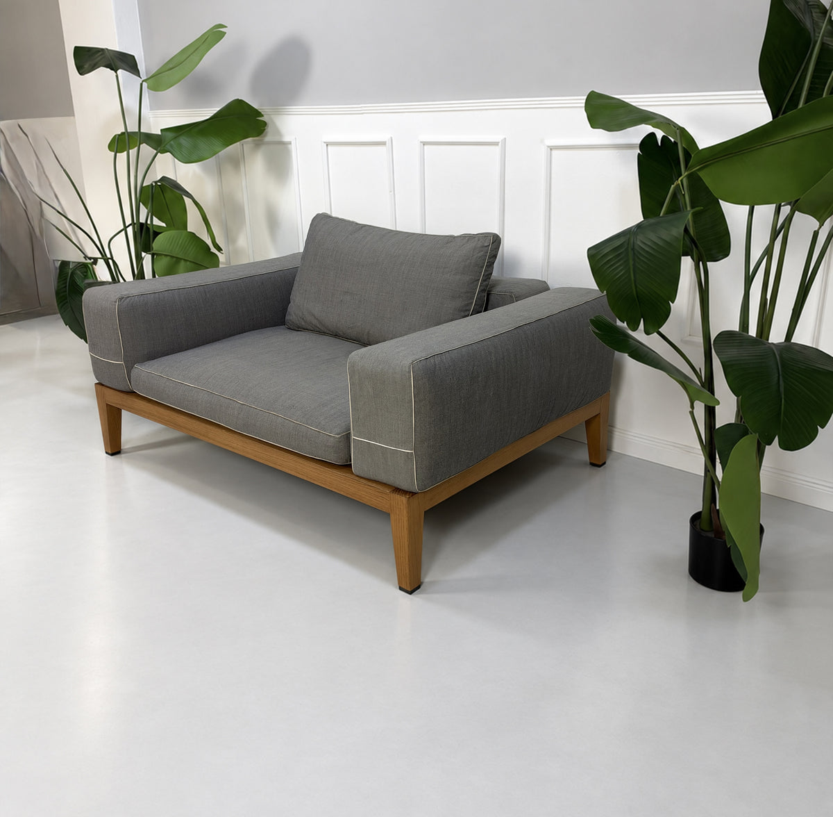 Flexform Lifewood Zweisitzer Sofa mit Love Chair Stoff Grau – Ansicht 11