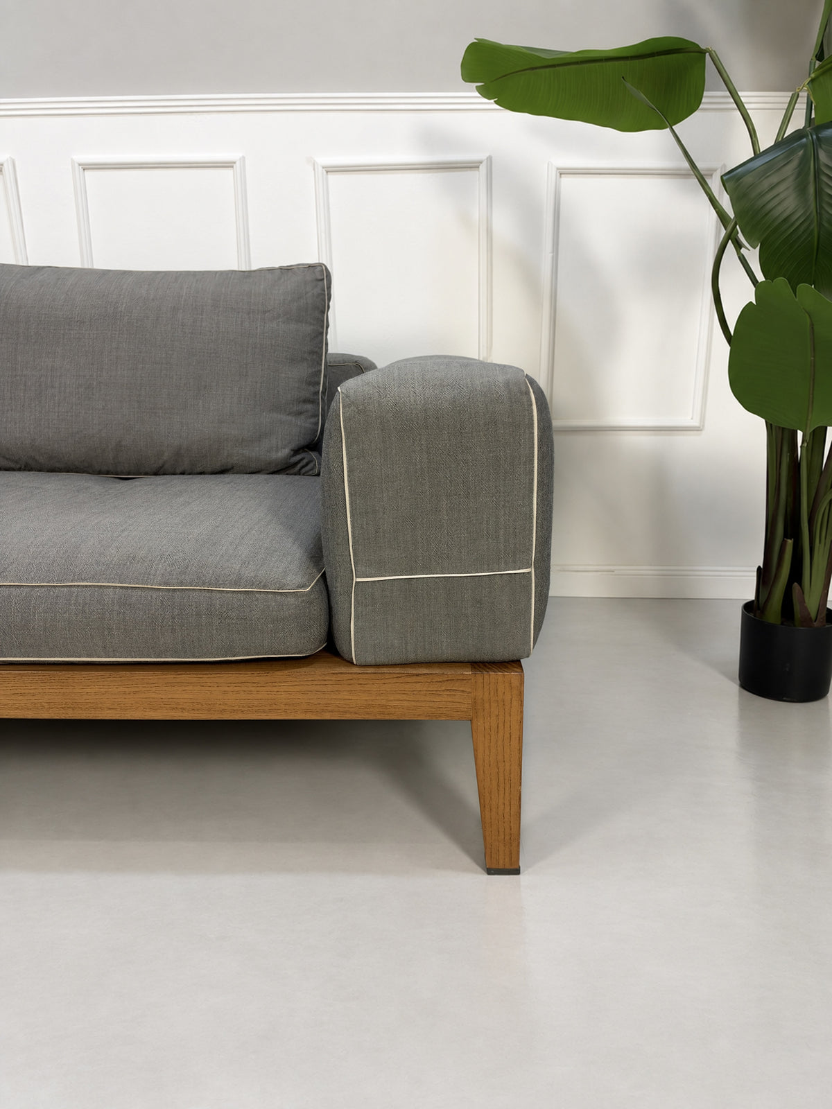 Flexform Lifewood Zweisitzer Sofa mit Love Chair Stoff Grau – Ansicht 12