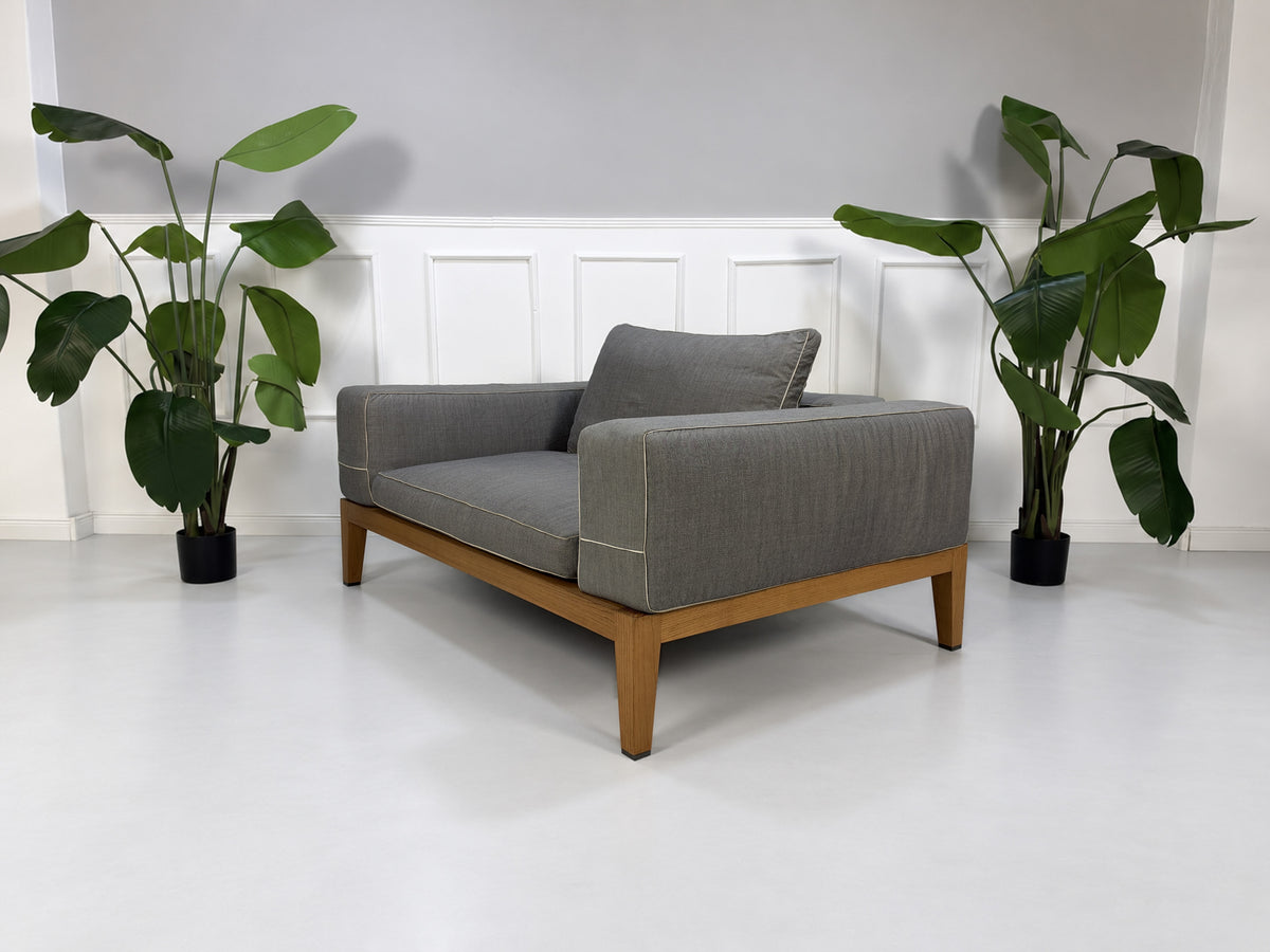 Flexform Lifewood Zweisitzer Sofa mit Love Chair Stoff Grau – Ansicht 13