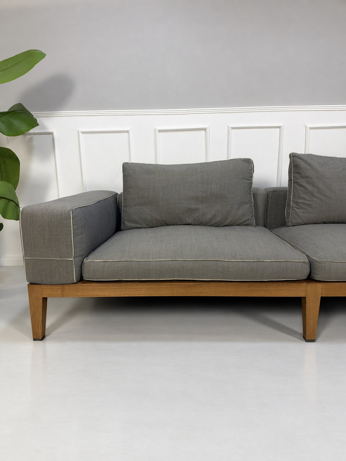 Flexform Lifewood Zweisitzer Sofa mit Love Chair Stoff Grau – Ansicht 3