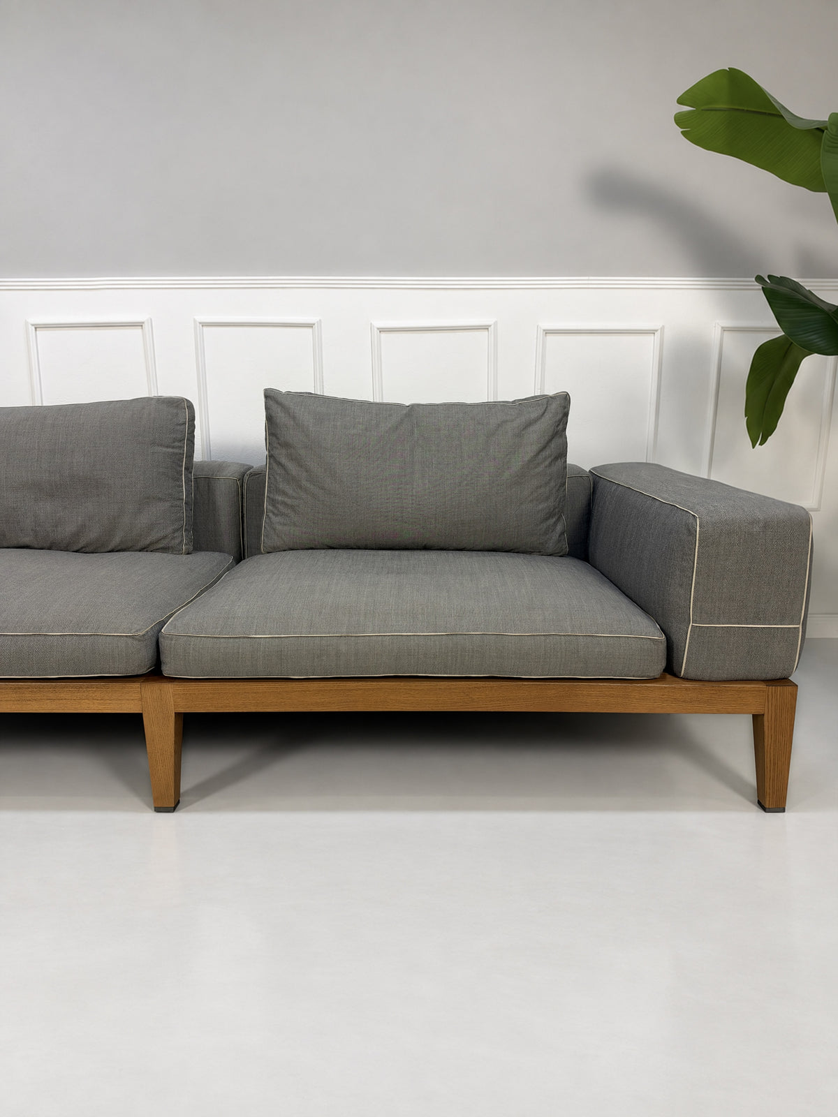 Flexform Lifewood Zweisitzer Sofa mit Love Chair Stoff Grau – Ansicht 4