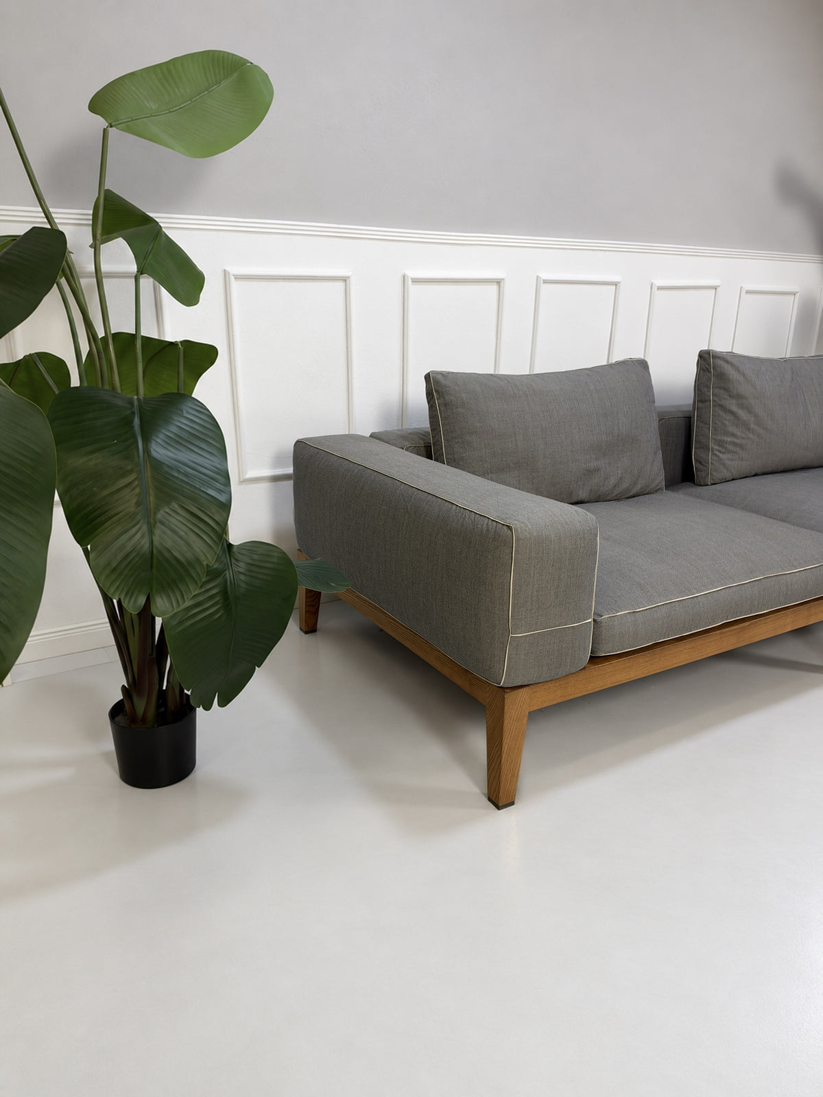 Flexform Lifewood Zweisitzer Sofa mit Love Chair Stoff Grau – Ansicht 5