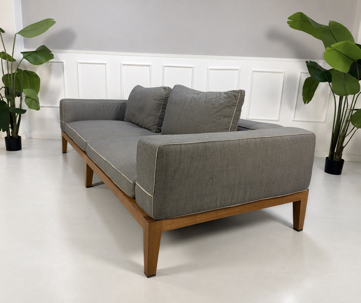 Flexform Lifewood Zweisitzer Sofa mit Love Chair Stoff Grau – Ansicht 6