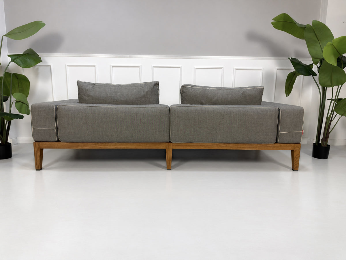 Flexform Lifewood Zweisitzer Sofa mit Love Chair Stoff Grau – Ansicht 7