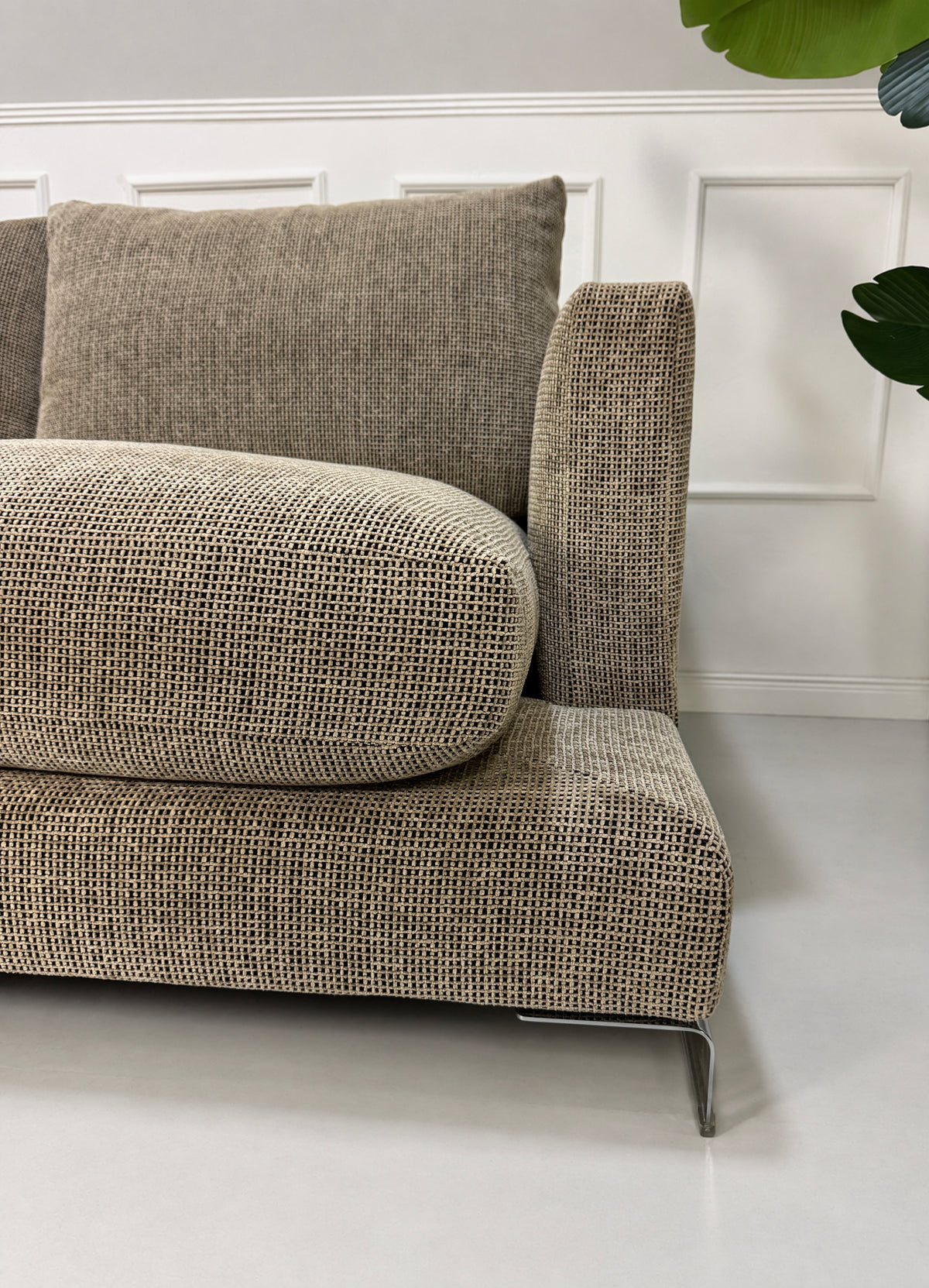 Flexform Long Island 05 Sofa Zweisitzer Stoff Beige mit Hocker – Ansicht 5