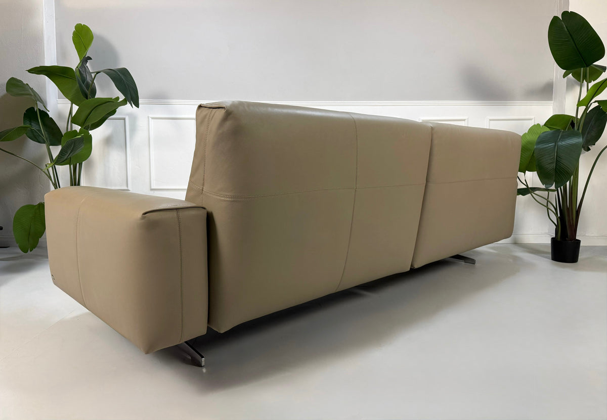 Rolf Benz 50 Leder Taupe Grau Zweisitzer Sofa Couch – Ansicht 2