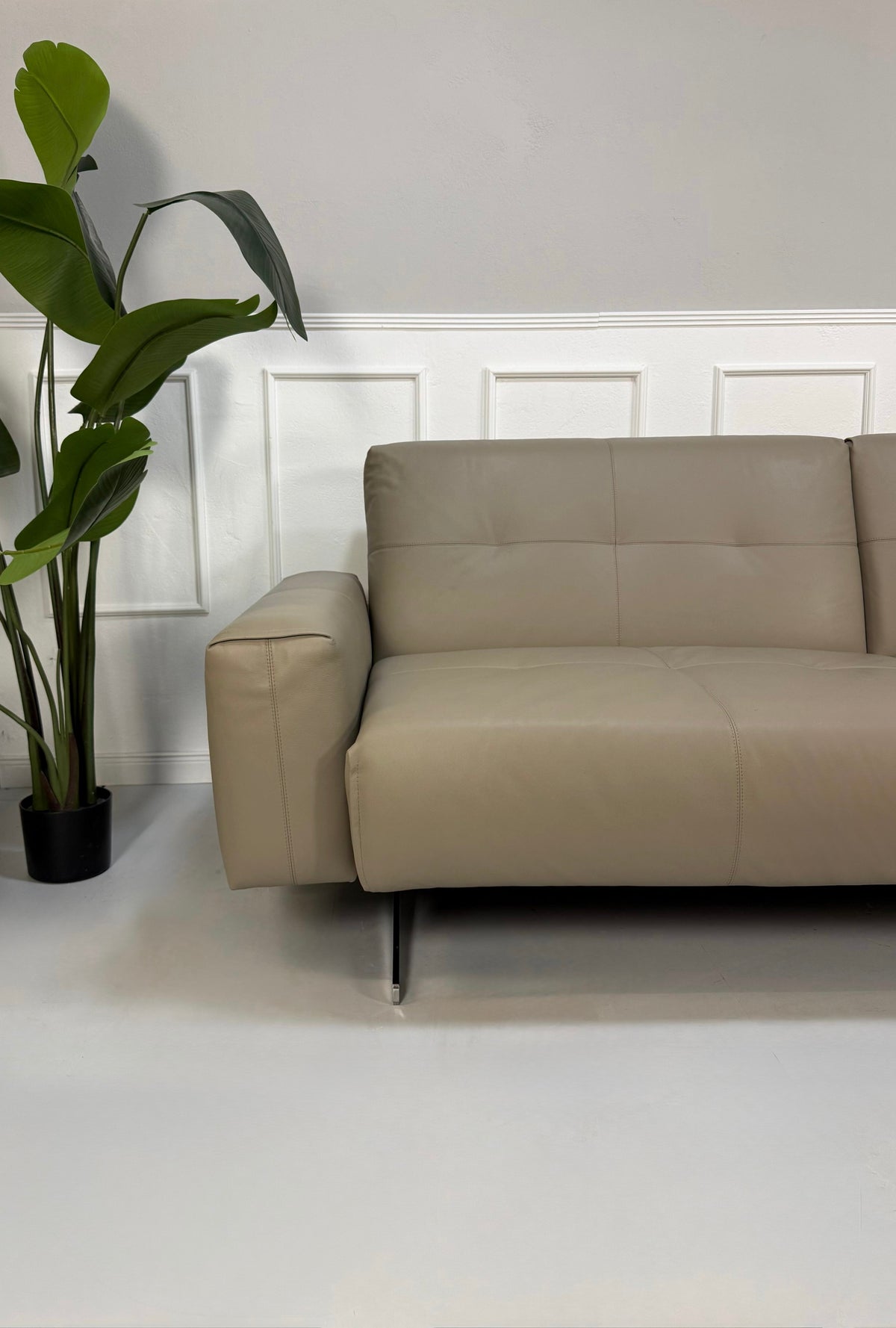 Rolf Benz 50 Leder Taupe Grau Zweisitzer Sofa Couch – Ansicht 3