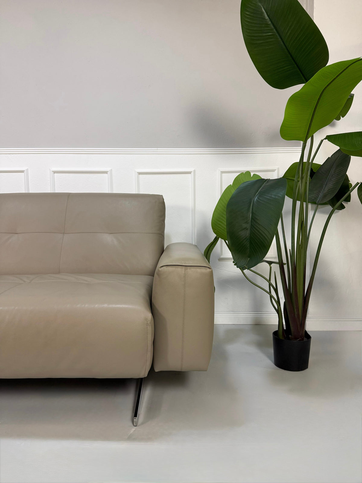 Rolf Benz 50 Leder Taupe Grau Zweisitzer Sofa Couch – Ansicht 4