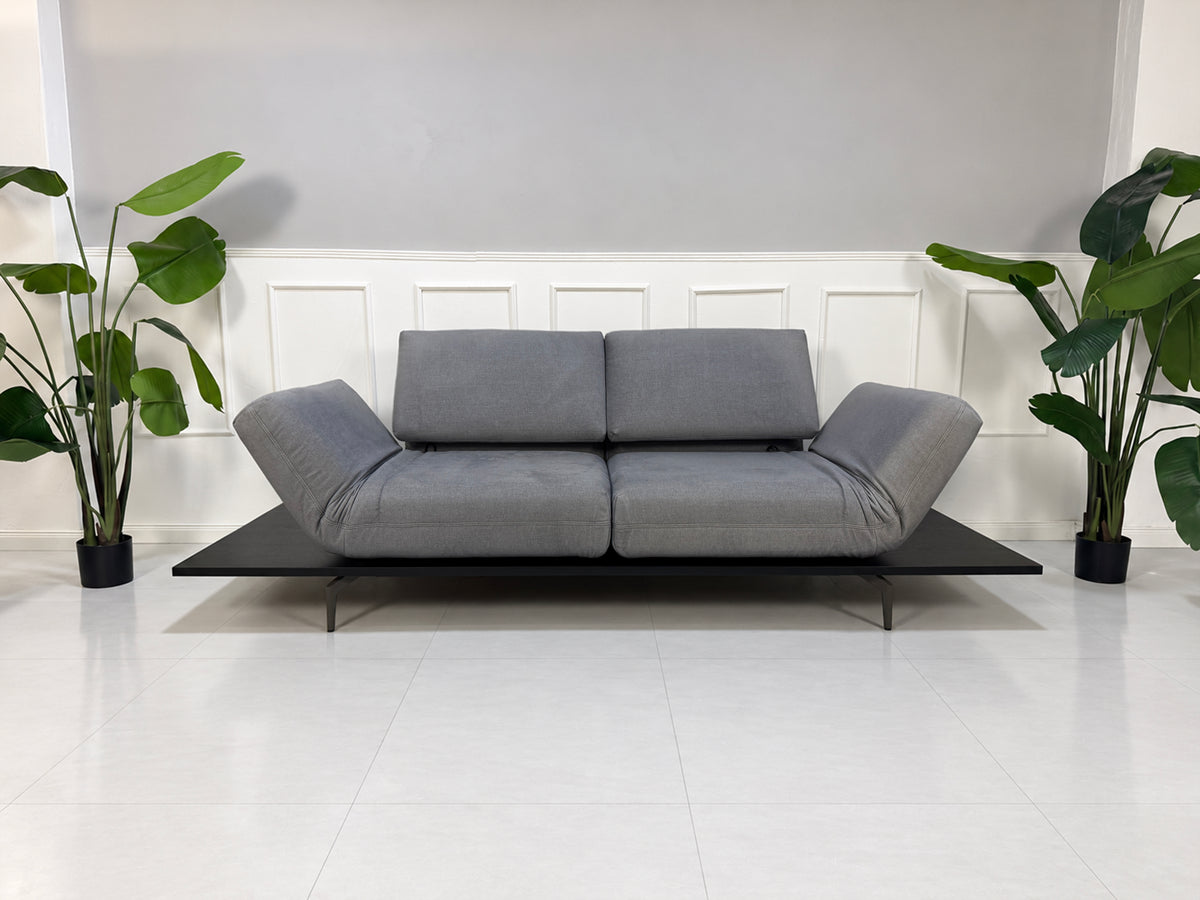 Rolf Benz Aura Zweisitzer Sofa Stoff Grau Blau – Ansicht 1