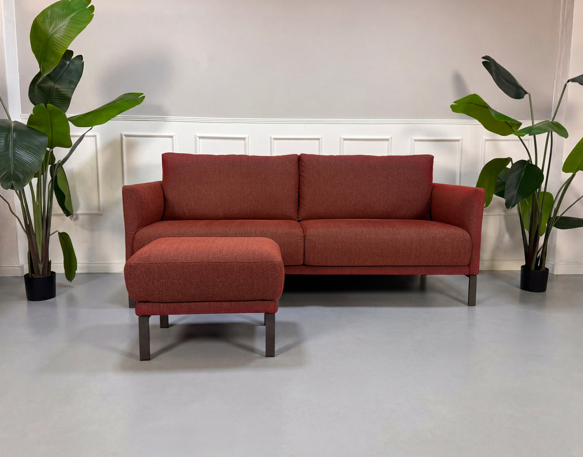 Rolf Benz Cara Designer Dreisitzer Sofa + Sessel Rot Couch – Ansicht 2
