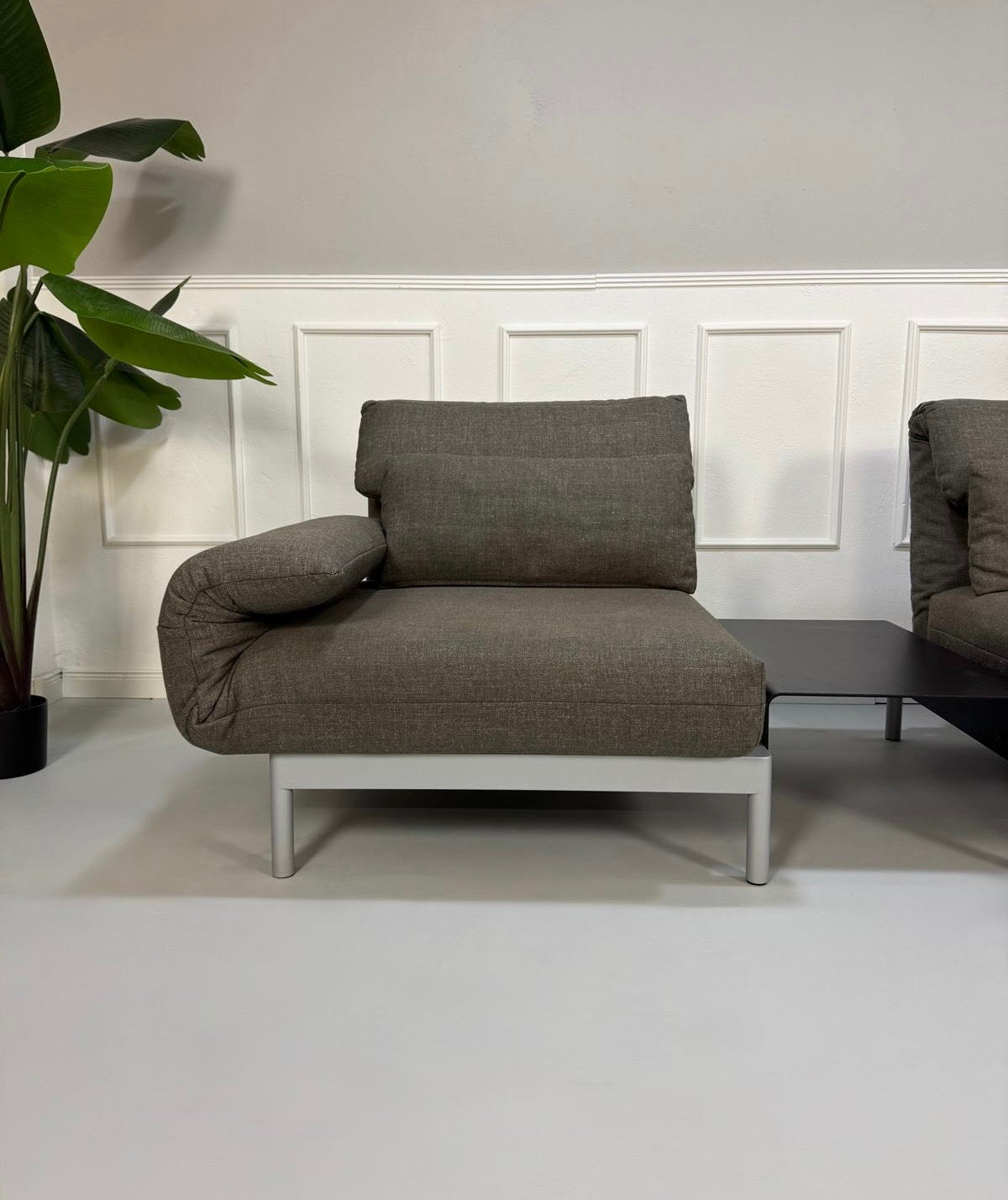 Rolf Benz Plura 380 Multifunktion Zweisitzer Sofa Stoff Grau + Sessel – Ansicht 9