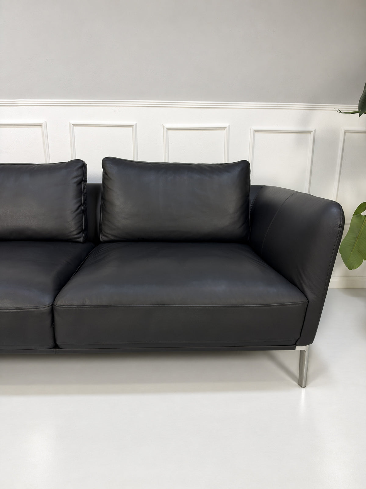 Rolf Benz Scala Zweisitzer Sofa Leder Schwarz – Ansicht 3