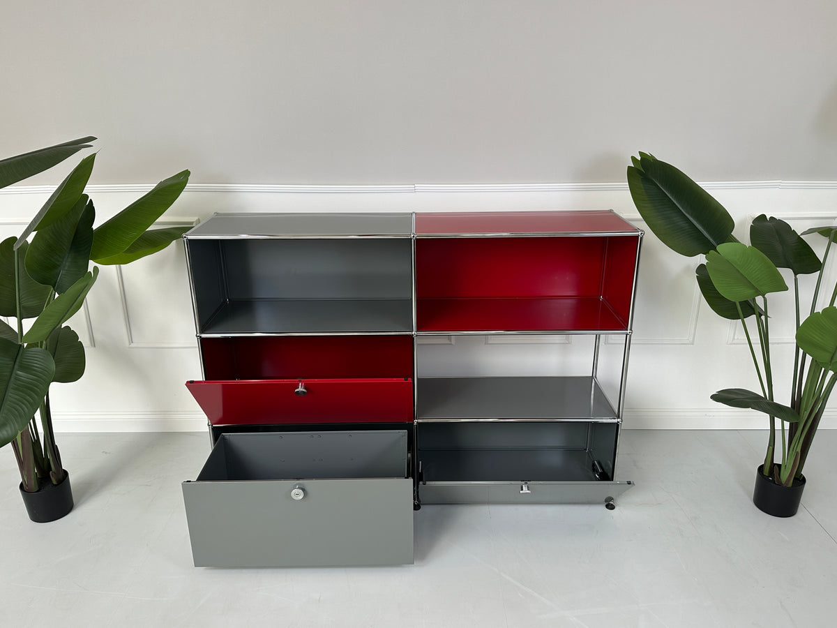 USM Haller Designer Regal Rot Grau Sideboard – Ansicht 2