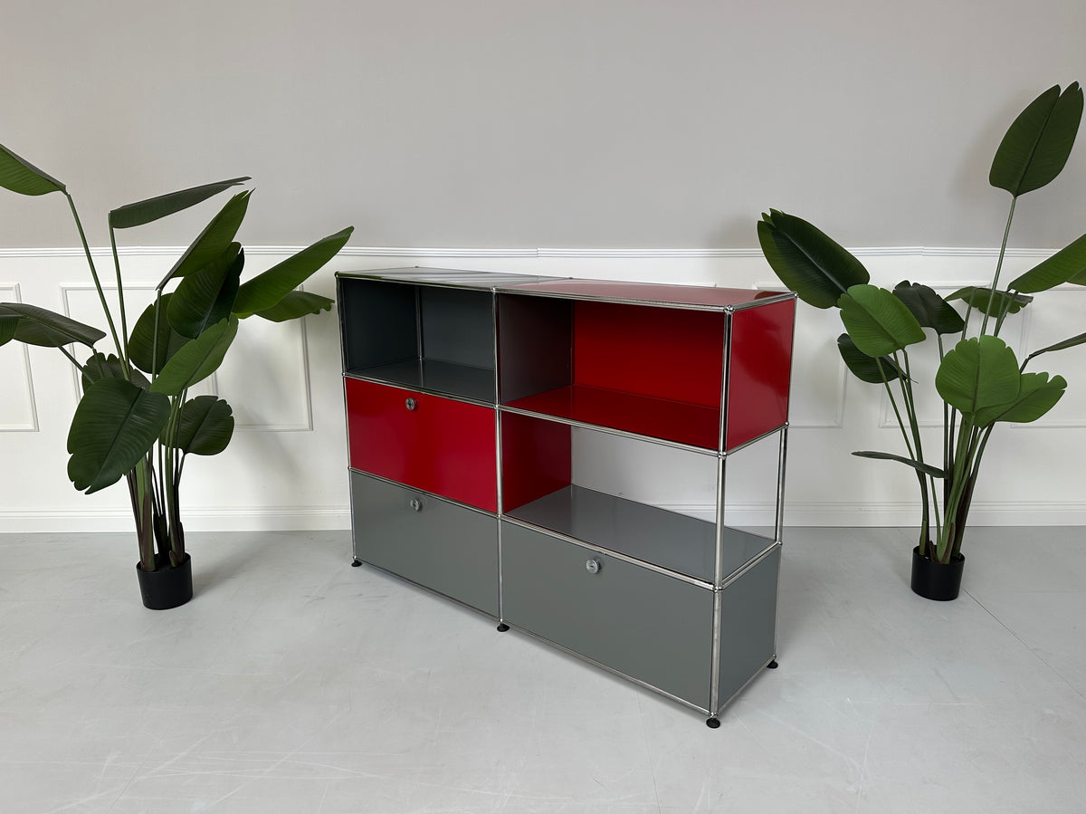 USM Haller Designer Regal Rot Grau Sideboard – Ansicht 3